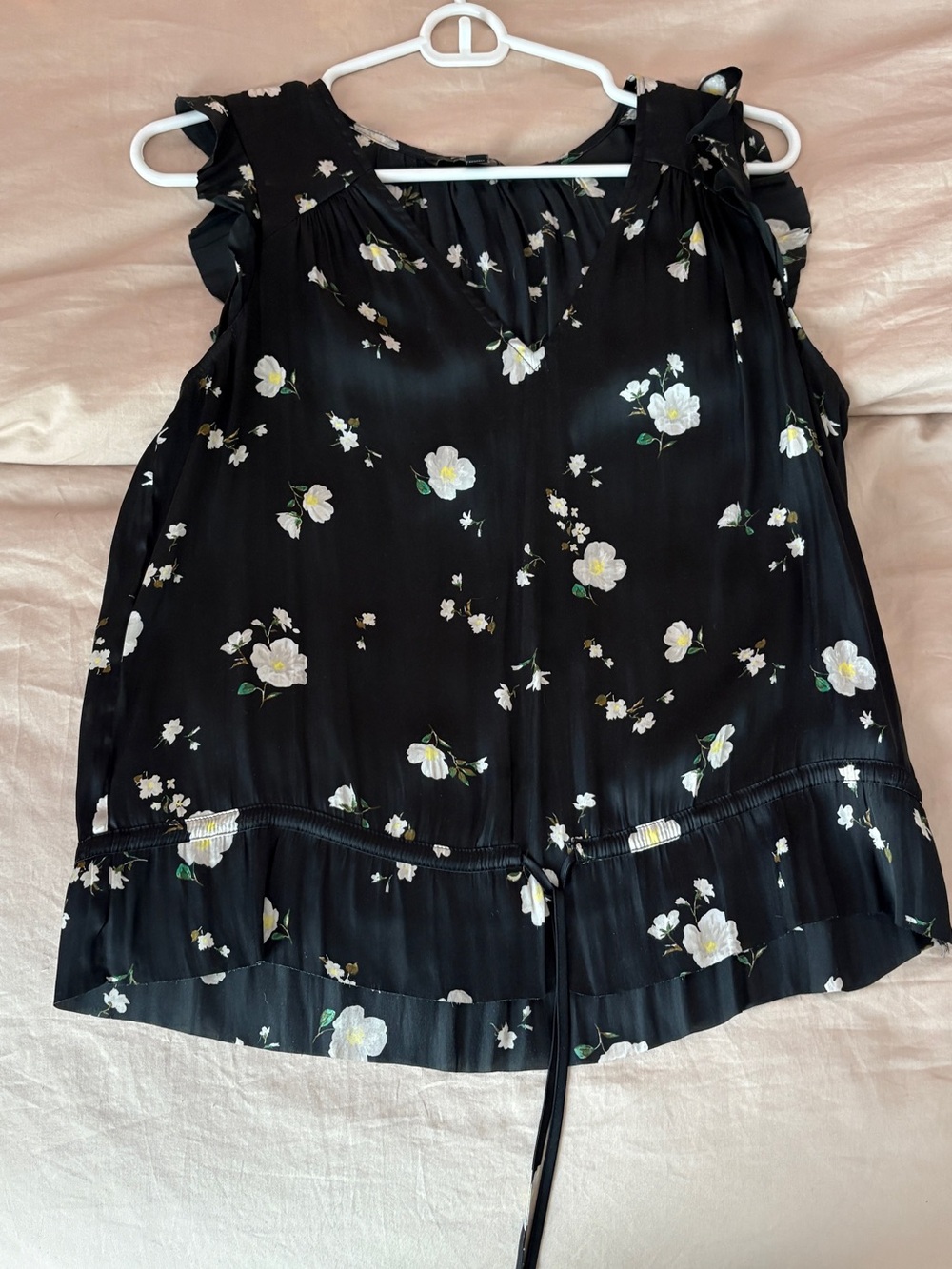Banana Republic Black Floral Sleeveless Camisole
